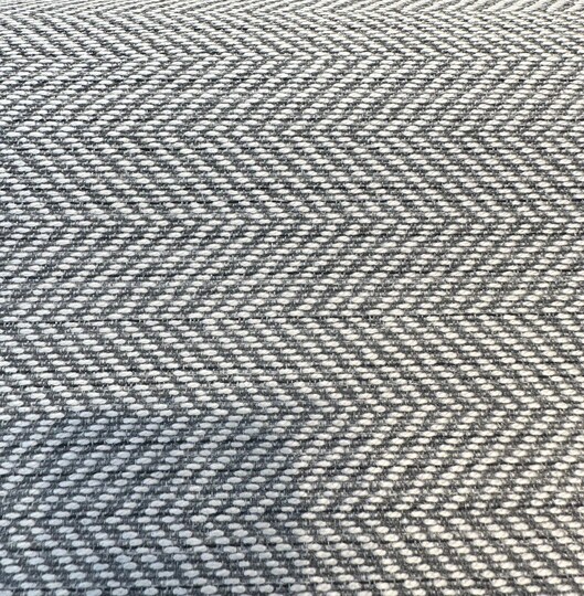 1 Yard Graphite Gray Herringbone Outdoor Upholstery Fabric Water Repellent 56 Inches Wide